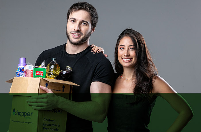 Fábio Rodas e Brunas Vaz, fundadores da Shopper