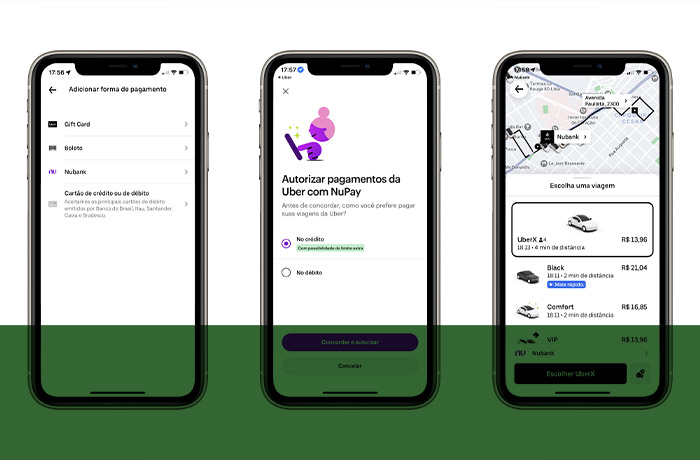 Nubank e Uber oferecem NuPay para pagamento em 1 clique