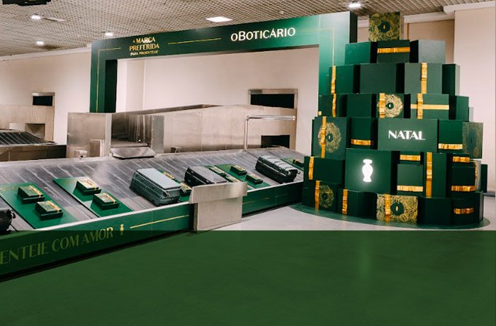 O Boticário surpreende passageiros em esteiras de aeroportos